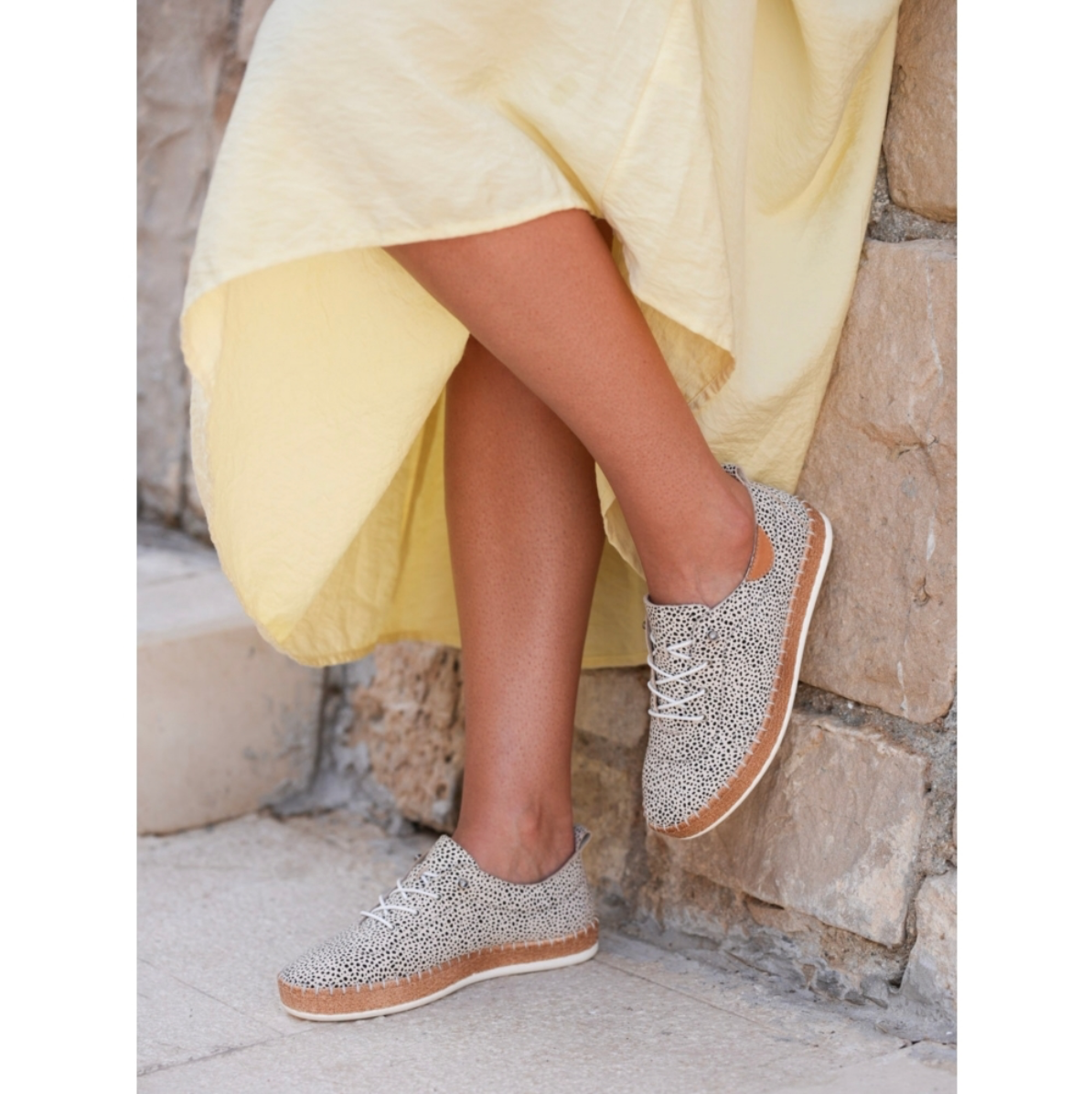 Evette Animal Spot Leather Plimsoll - Image 6