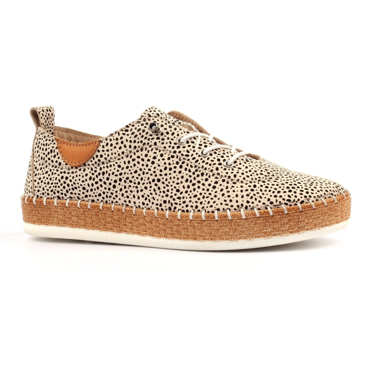 Evette Animal Spot Leather Plimsoll - Image 4